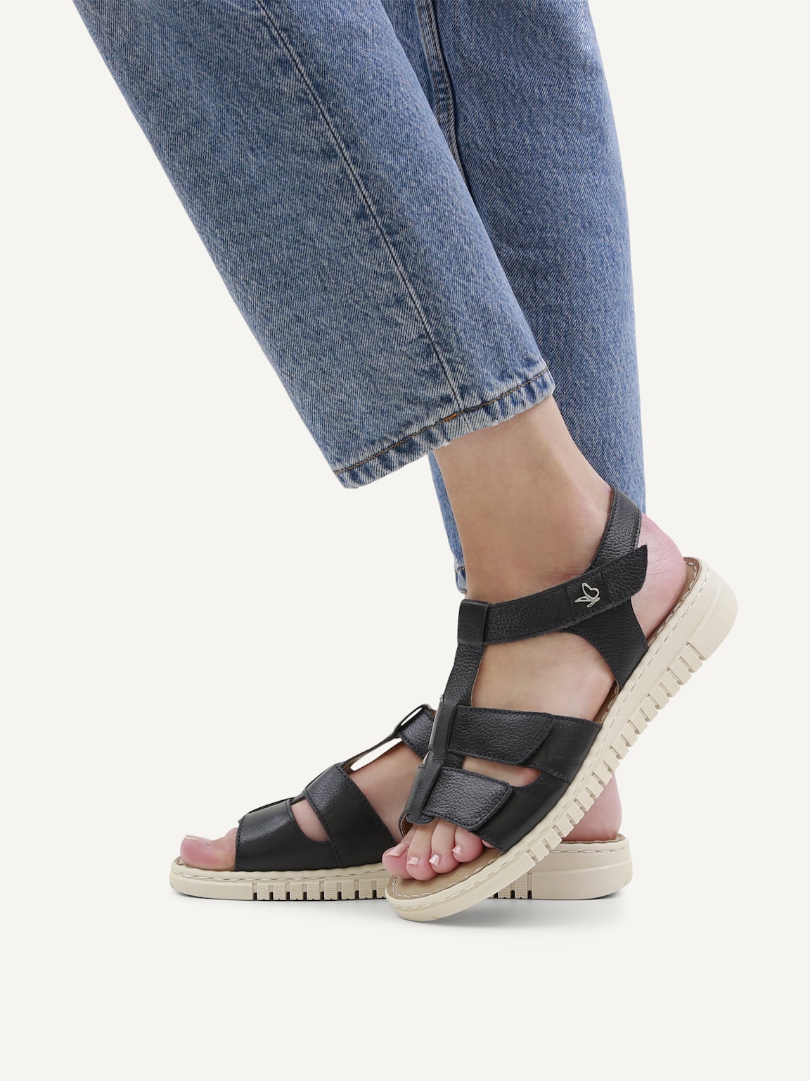 Caprice, Leather Heeled sandal - blue OCEAN NAPPA, image 2 of 6