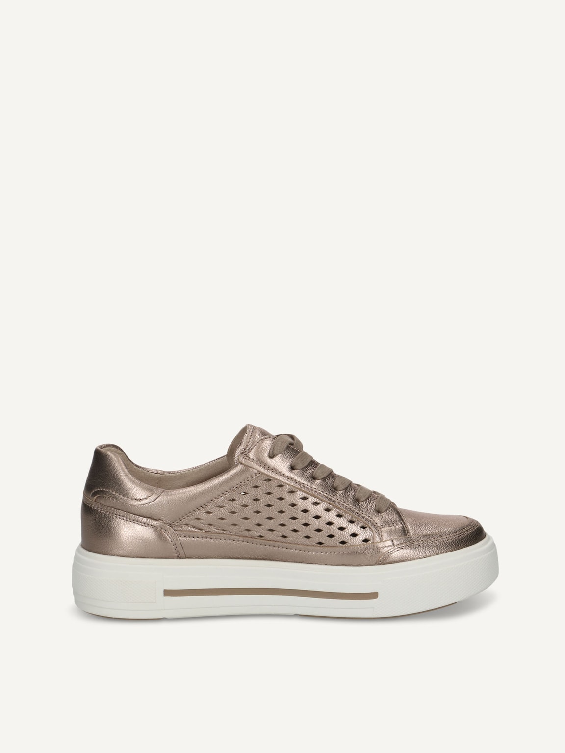 Caprice, Leather Sneaker - brown TAUPE METALLIC, image 3 of 5