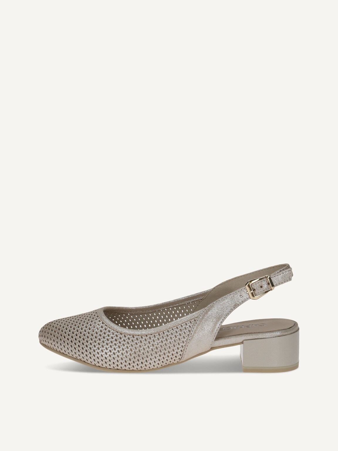 Caprice, Leather sling pumps - brown TAUPE METALLIC, image 2 of 4