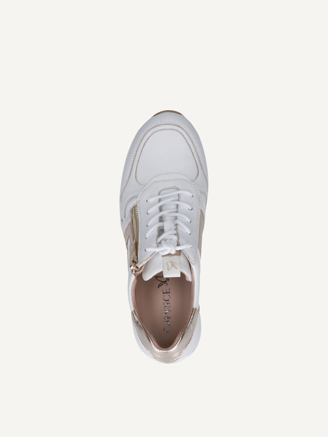 Caprice, Leather Sneaker - gold WHITE/LT GOLD, image 6 of 6
