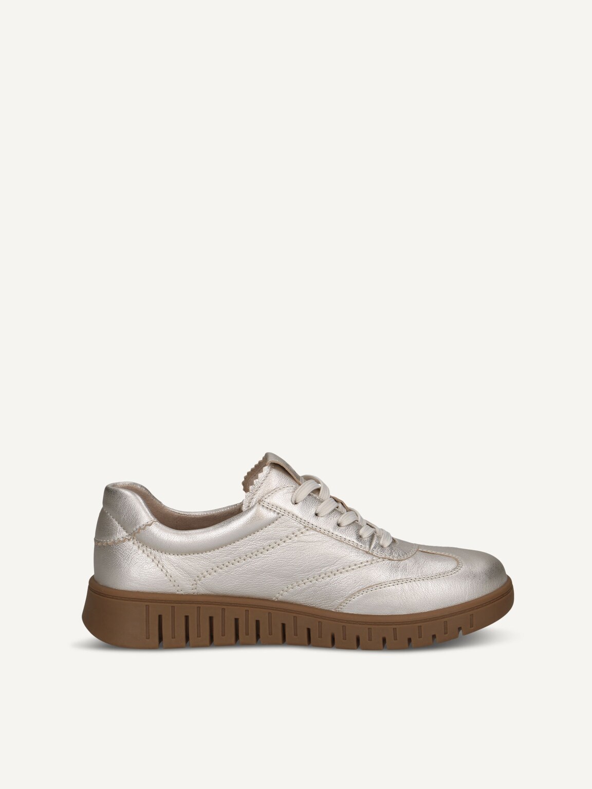 Caprice, Leather Sneaker - metallic PLATIN METAL., image 3 of 5