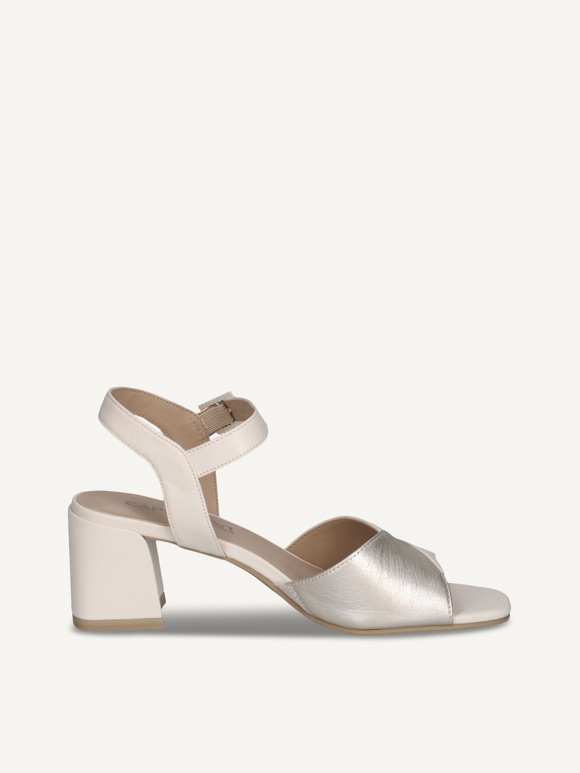 Caprice, Leather Heeled sandal - yellow VANILLA COMB, image 3 of 5
