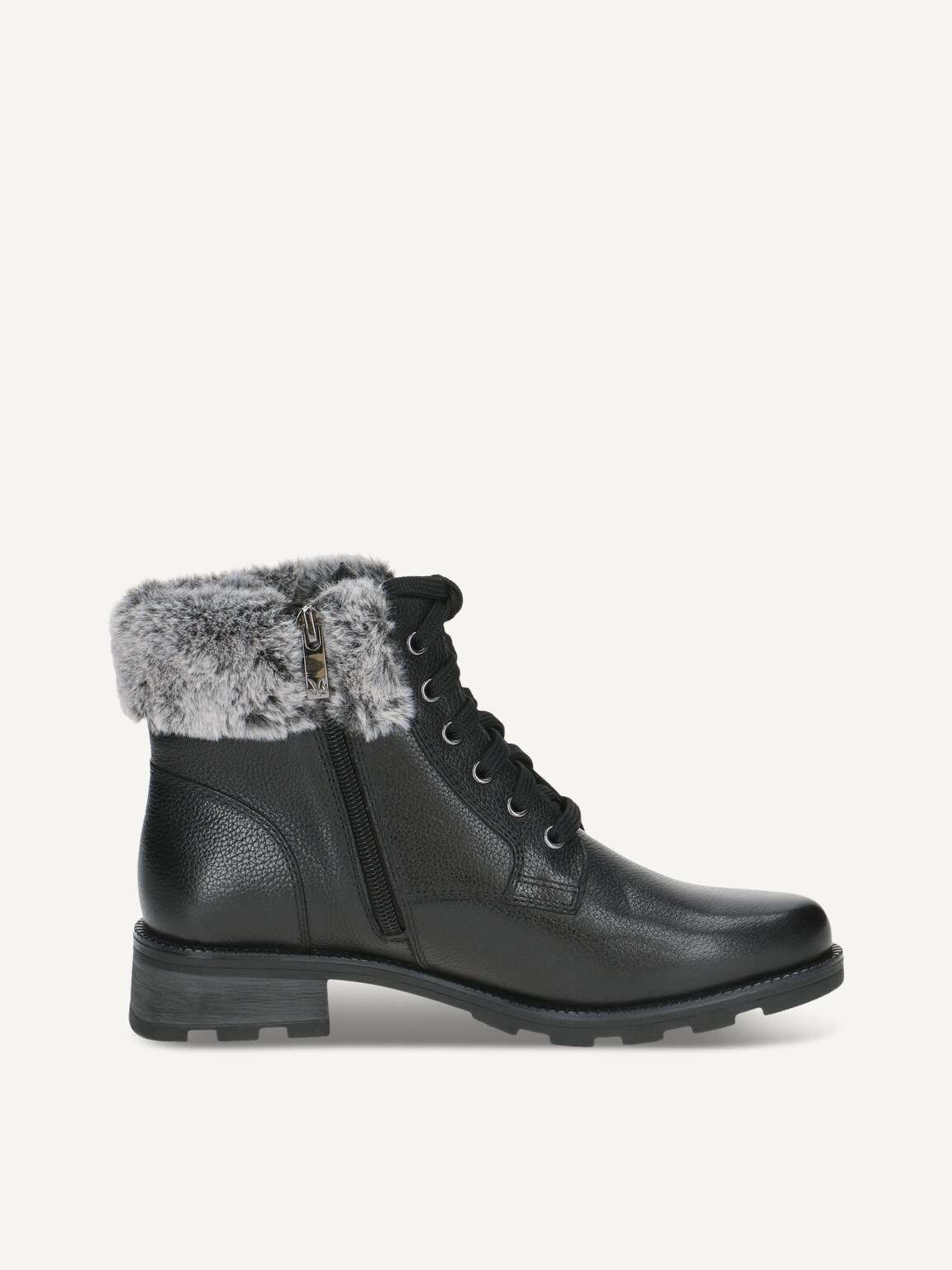 Caprice, Leather Bootie - black warm lining BLACK COMB, image 3 of 5