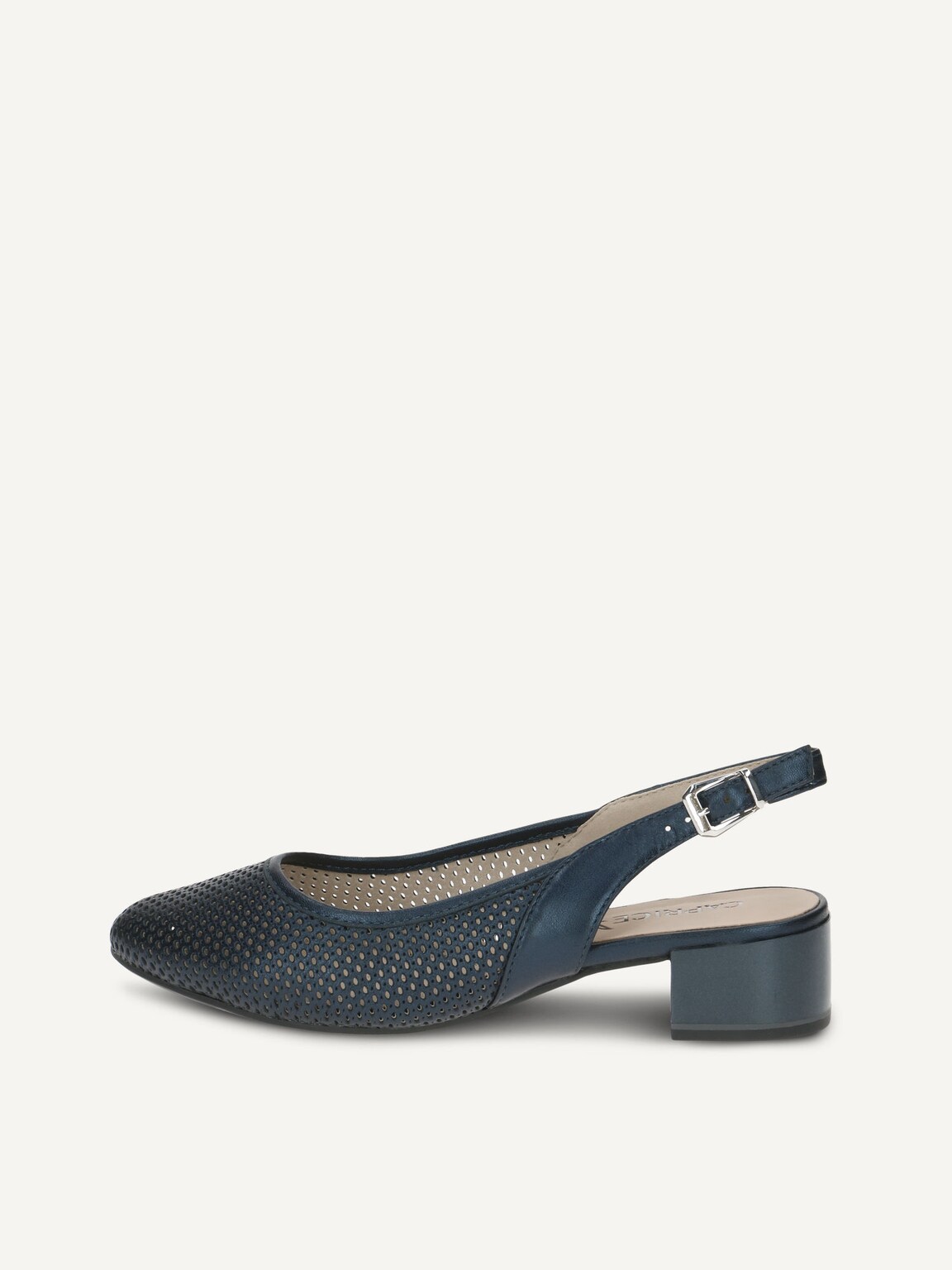 Caprice, Leather sling pumps - blue NAVY PERLATO, image 2 of 5