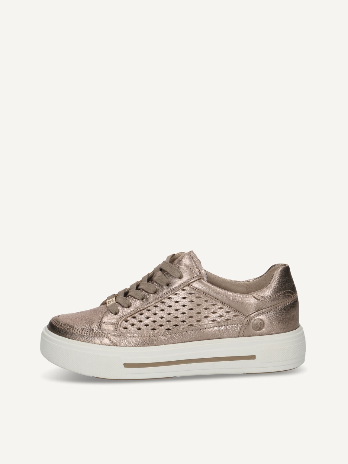 Caprice, Leather Sneaker - brown TAUPE METALLIC, image 2 of 5