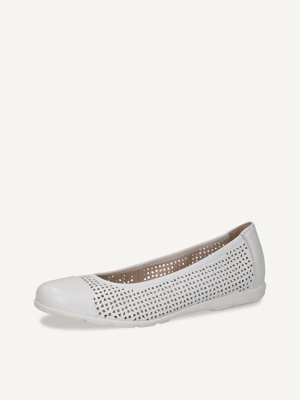 Caprice, Ballerine en cuir - blanc WHITE SOFTNAP., image 2 sur 5