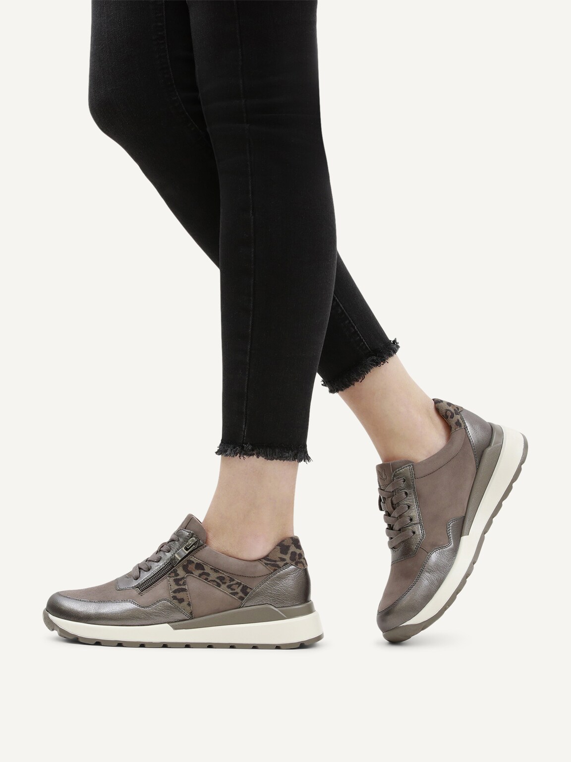 Caprice, Leather Sneaker - beige TAUPE COMB, image 2 of 6