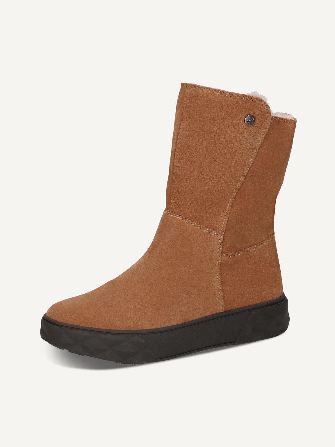 Caprice, Leather Bootie - brown warm lining COGNAC SUEDE, image 1 of 5