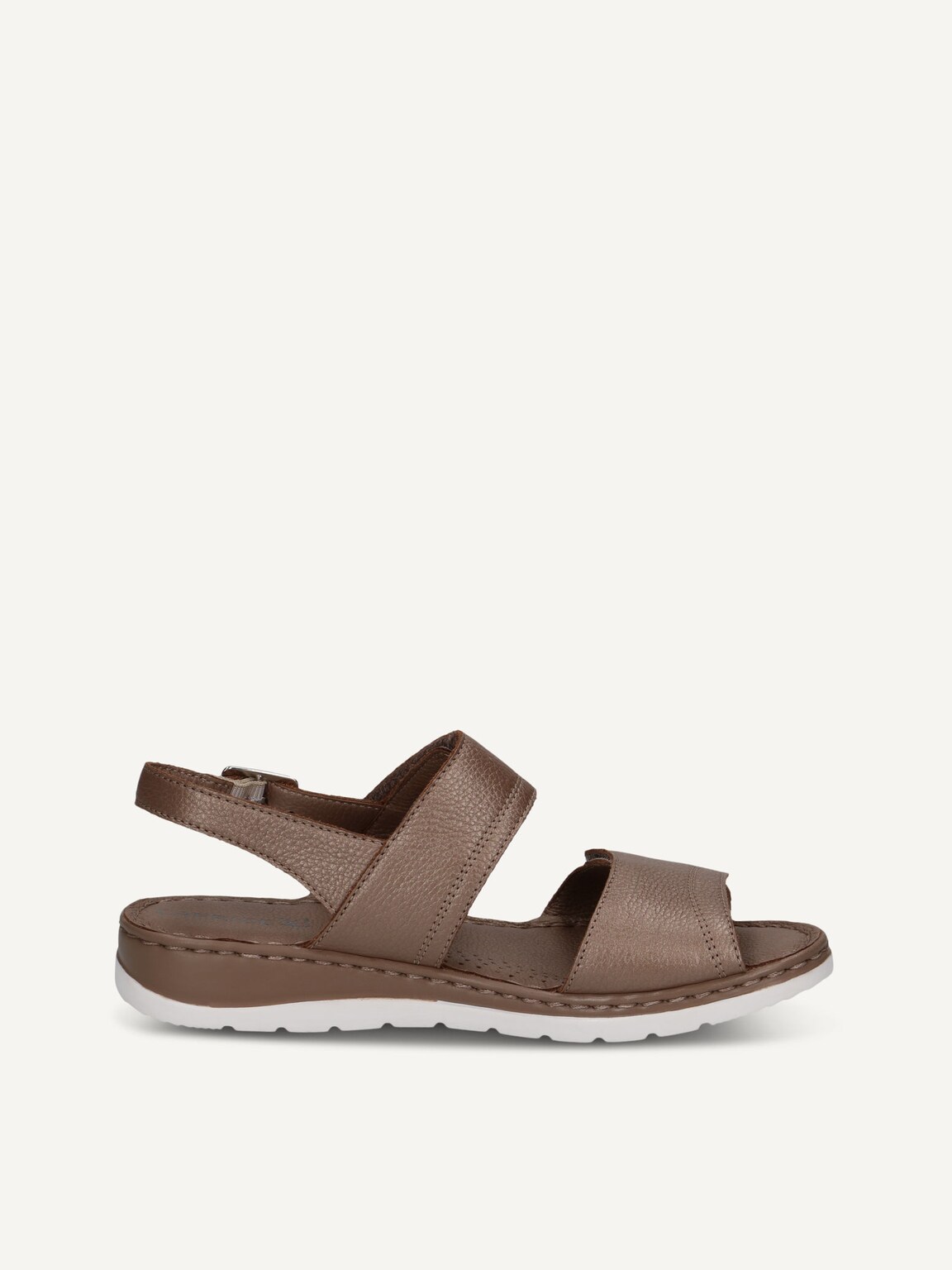 Caprice, Leather Heeled sandal - brown TAUPE PERLATO, image 3 of 5