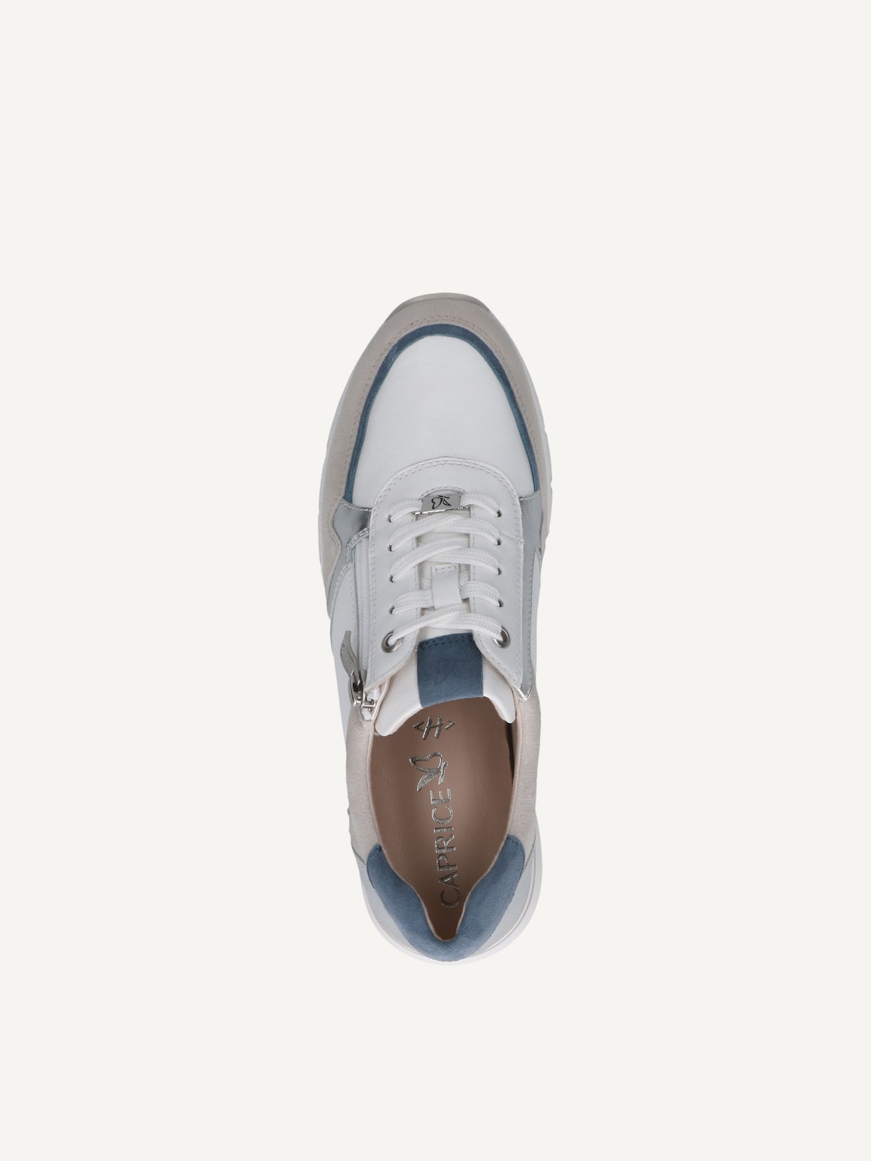 Caprice, Basket en cuir - blanc WHITE/SILVER, image 4 sur 5