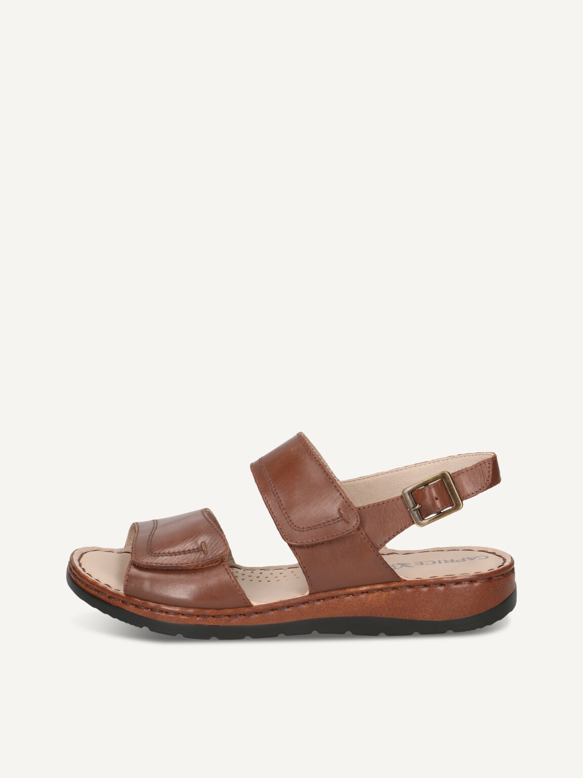 Caprice, Leather Heeled sandal - brown COGNAC NAPPA, image 3 of 6