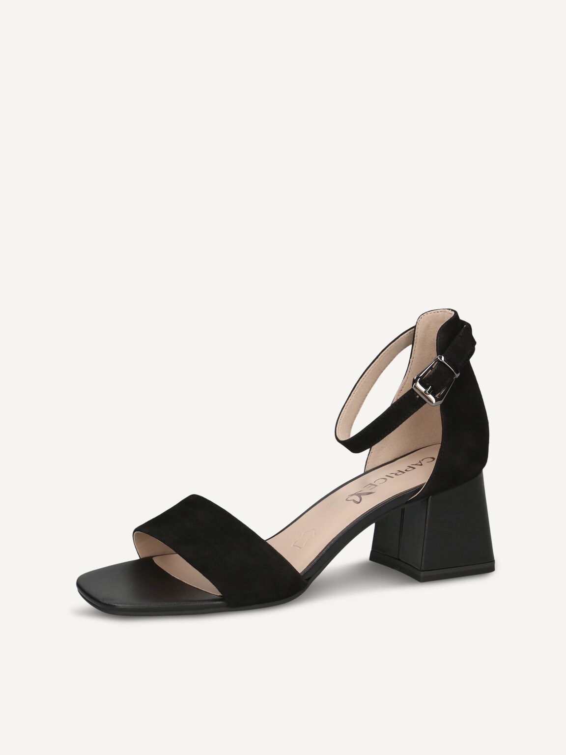 Caprice, Leather Heeled sandal - black BLACK SUEDE, image 1 of 5