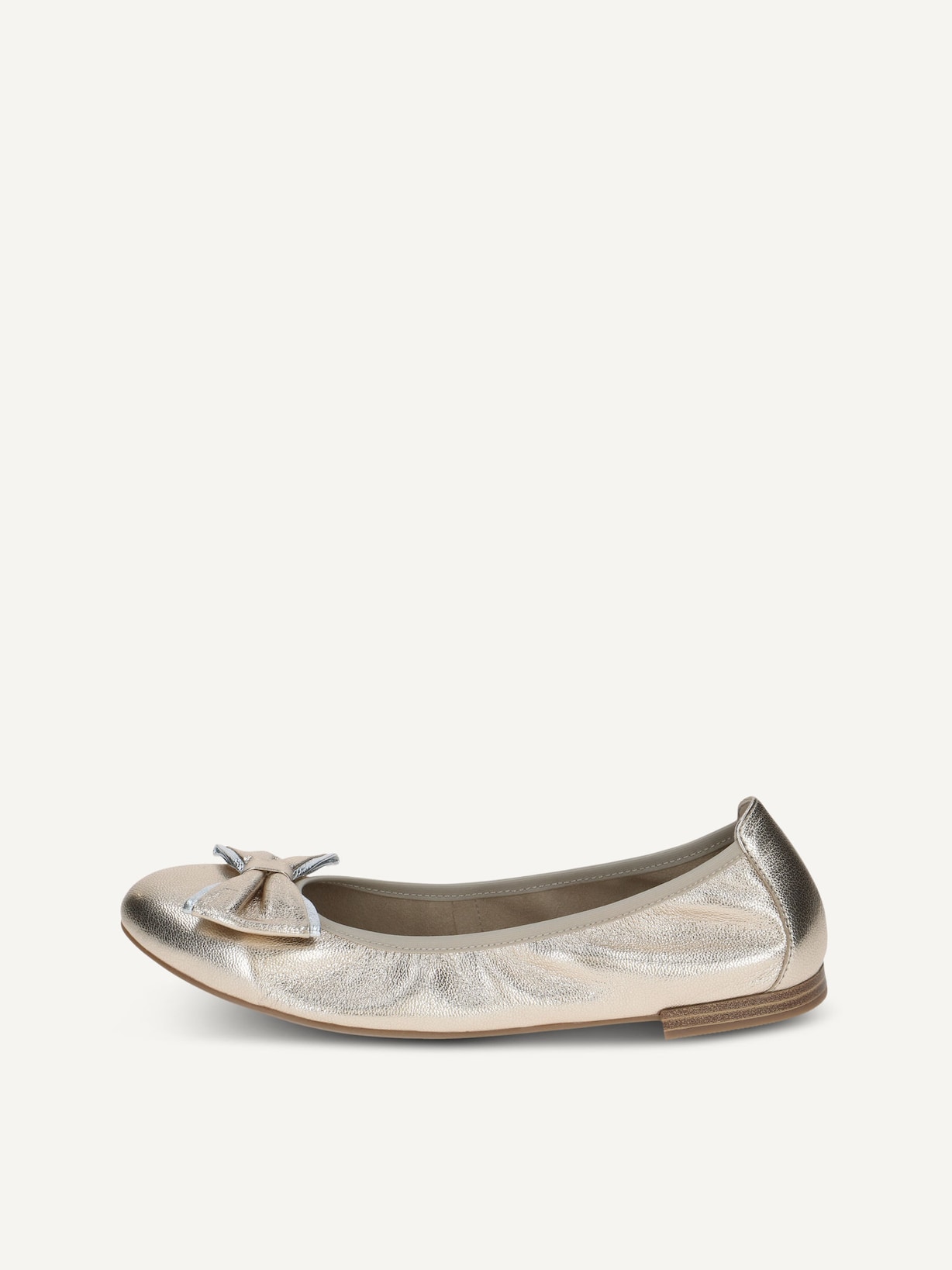 Caprice, Ballerine en cuir - métallique PLATIN METAL., image 1 sur 5