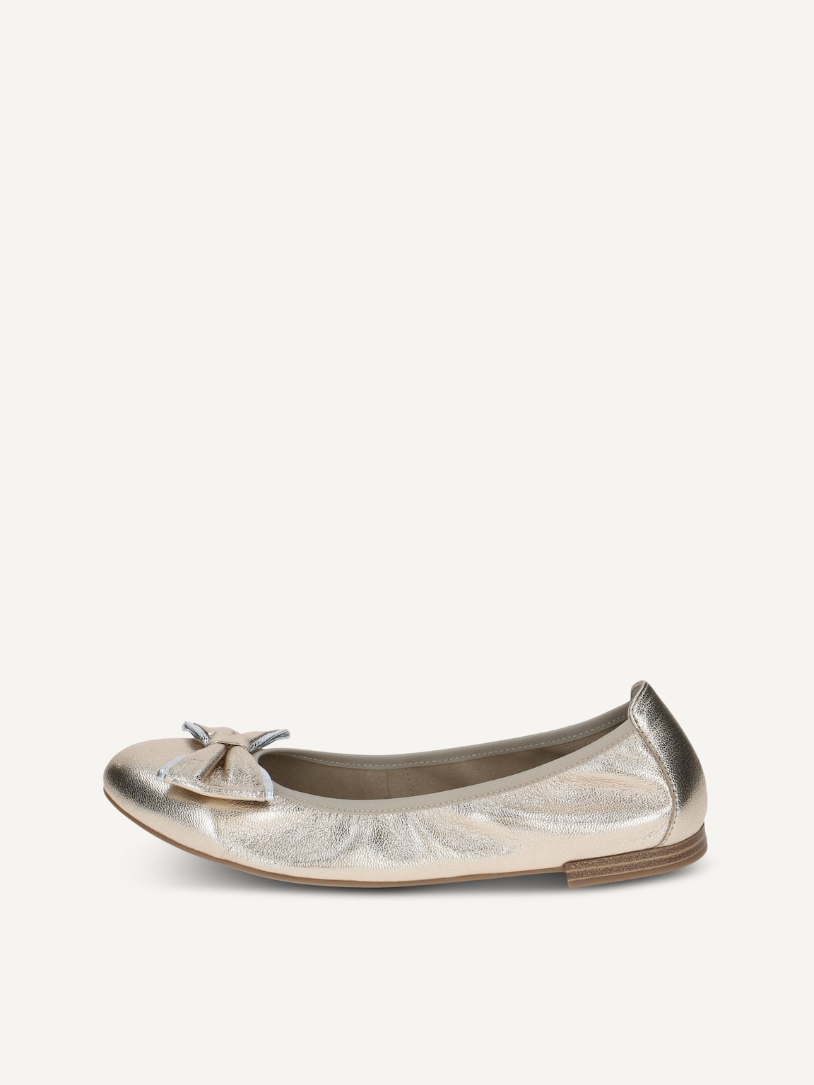 Caprice, Leather Ballerina - metallic PLATIN METAL., image 2 of 5