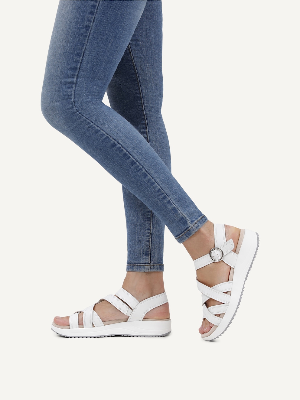 Caprice, Sandale en cuir - blanc WHITE NAPPA, image 2 sur 6