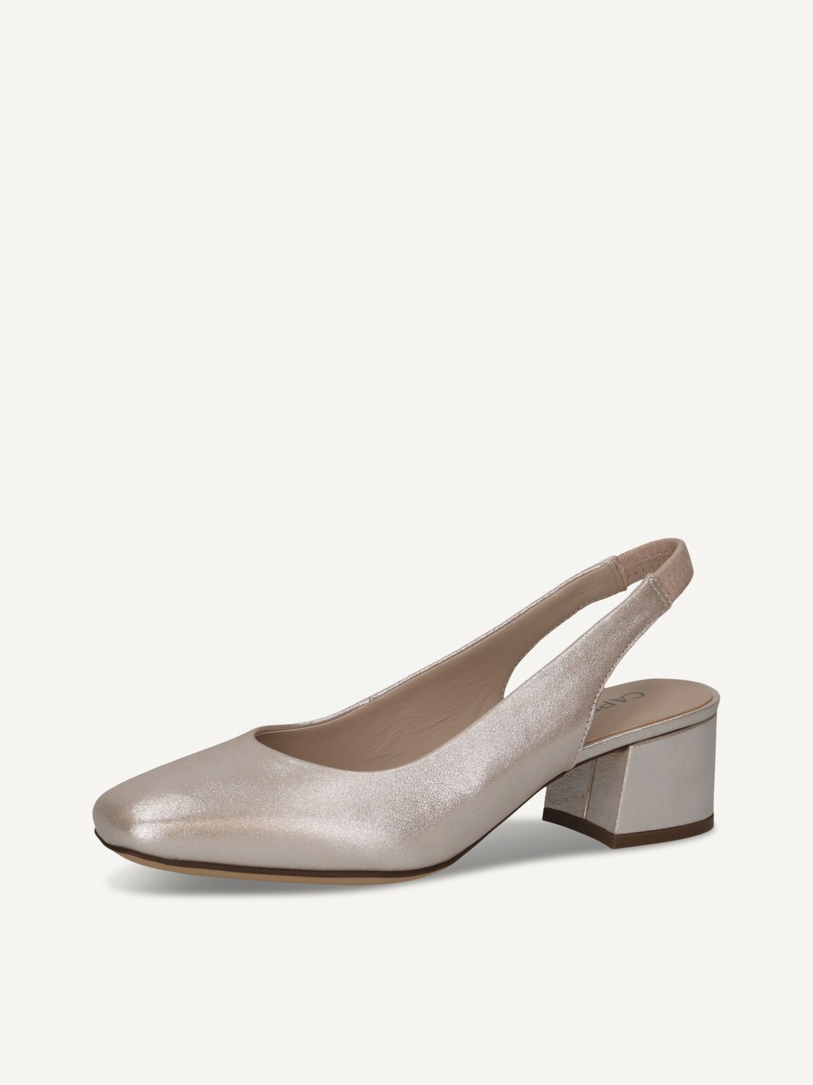 Caprice, Leather sling pumps - brown TAUPE METALLIC, image 1 of 7
