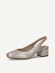 Not selected, Caprice, Leather sling pumps - brown TAUPE METALLIC