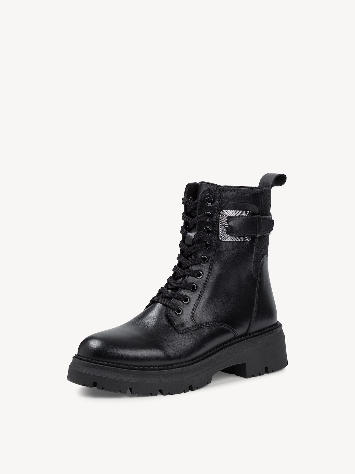 Marco Tozzi, Leren Enkellaarsje - zwart BLACK, afbeelding 1 van 6