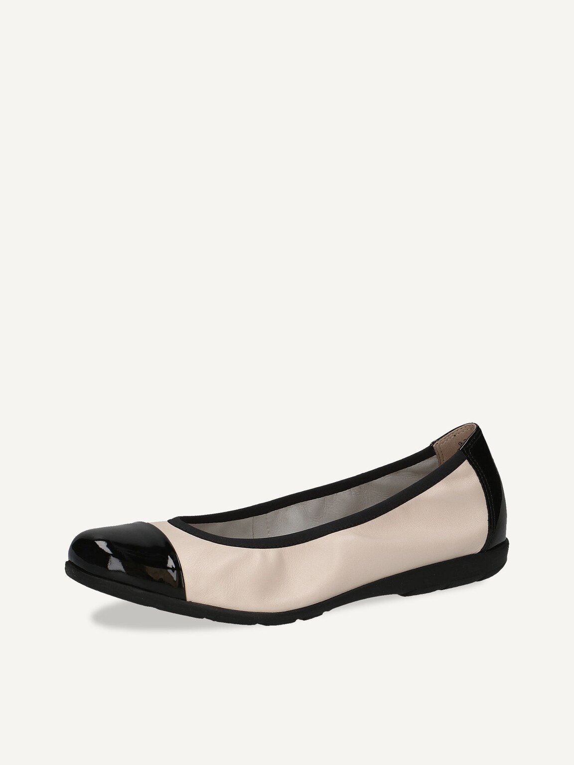 Caprice, Leather Ballerina - beige CREAM/BLACK, image 1 of 5