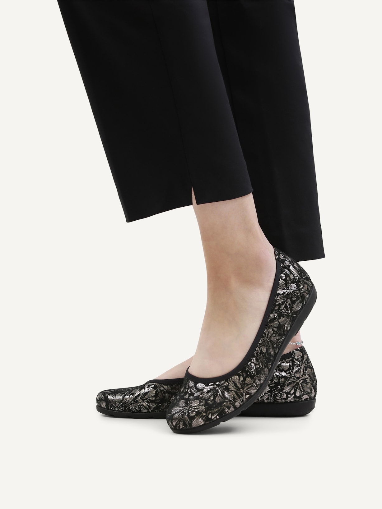 Caprice, Ballerine en cuir - noir BLACK/GUNMETAL, image 2 sur 6