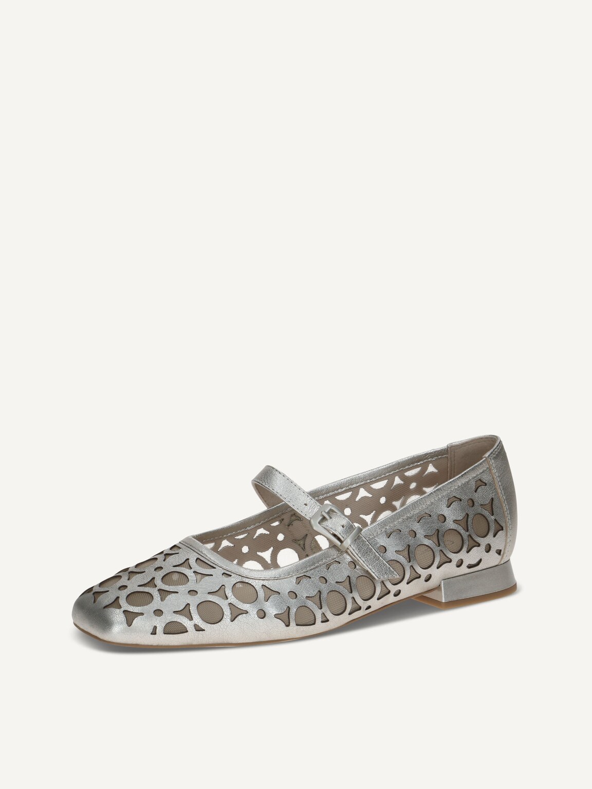 Caprice, Leather Ballerina - metallic PLATIN.MET.CO, image 1 of 5