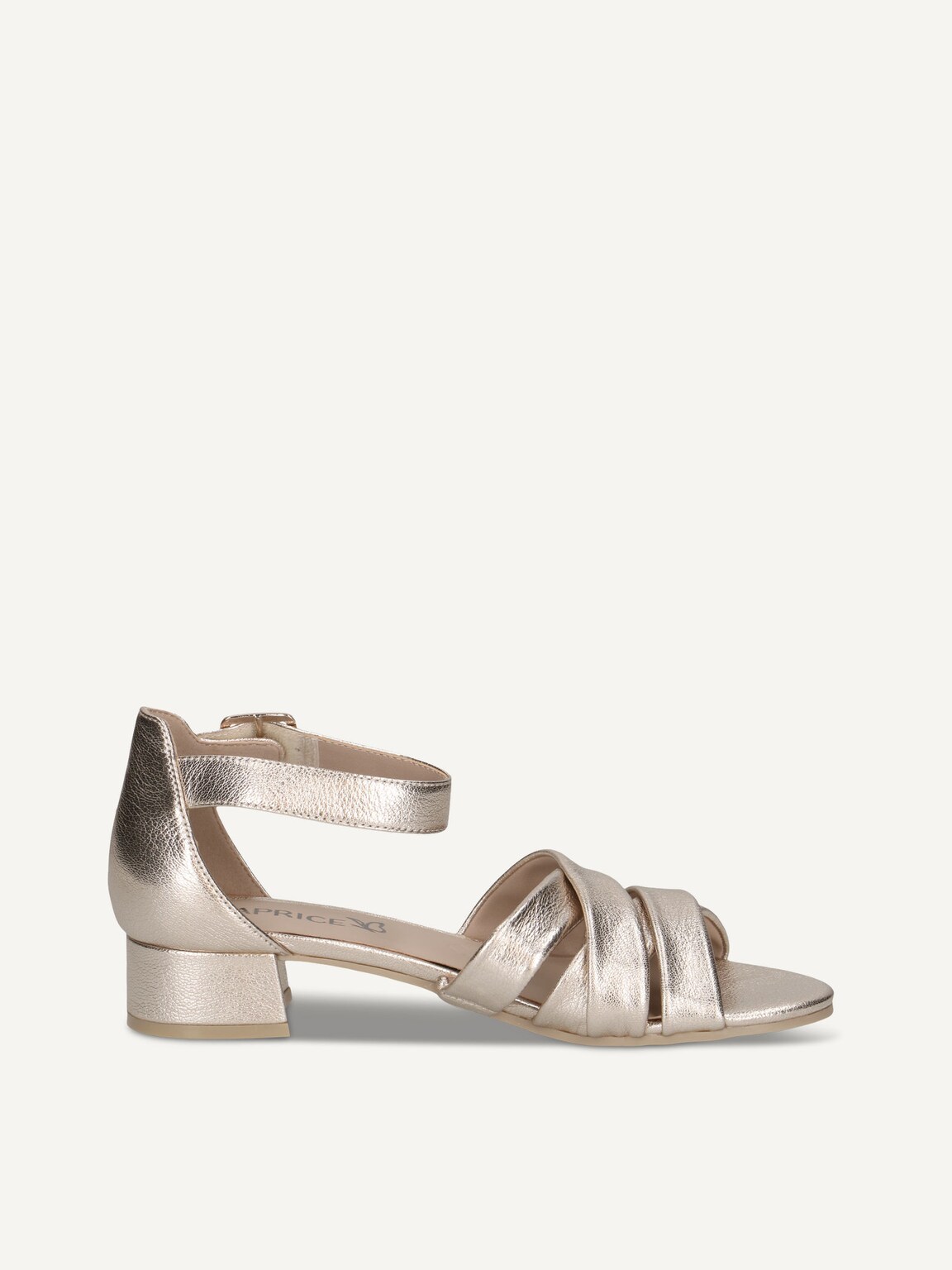 Caprice, Leather Heeled sandal - metallic PLATIN METAL., image 4 of 6
