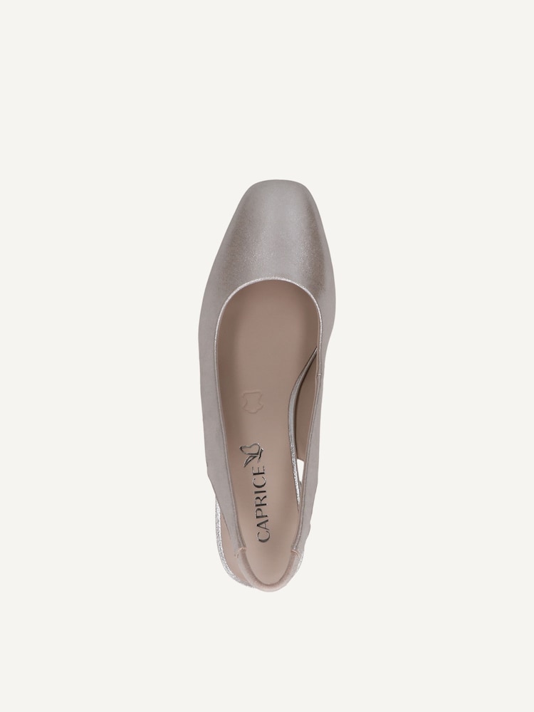 Caprice, Leather sling pumps - brown TAUPE METALLIC, image 7 of 7