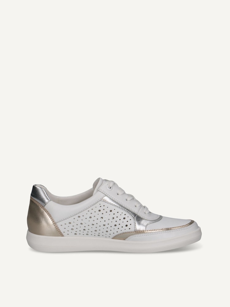 Caprice, Basket en cuir - blanc WHITE/SILVER, image 4 sur 6