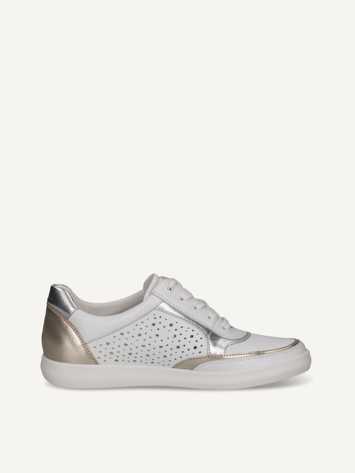 Caprice, Leather Sneaker - white WHITE/SILVER, image 4 of 6