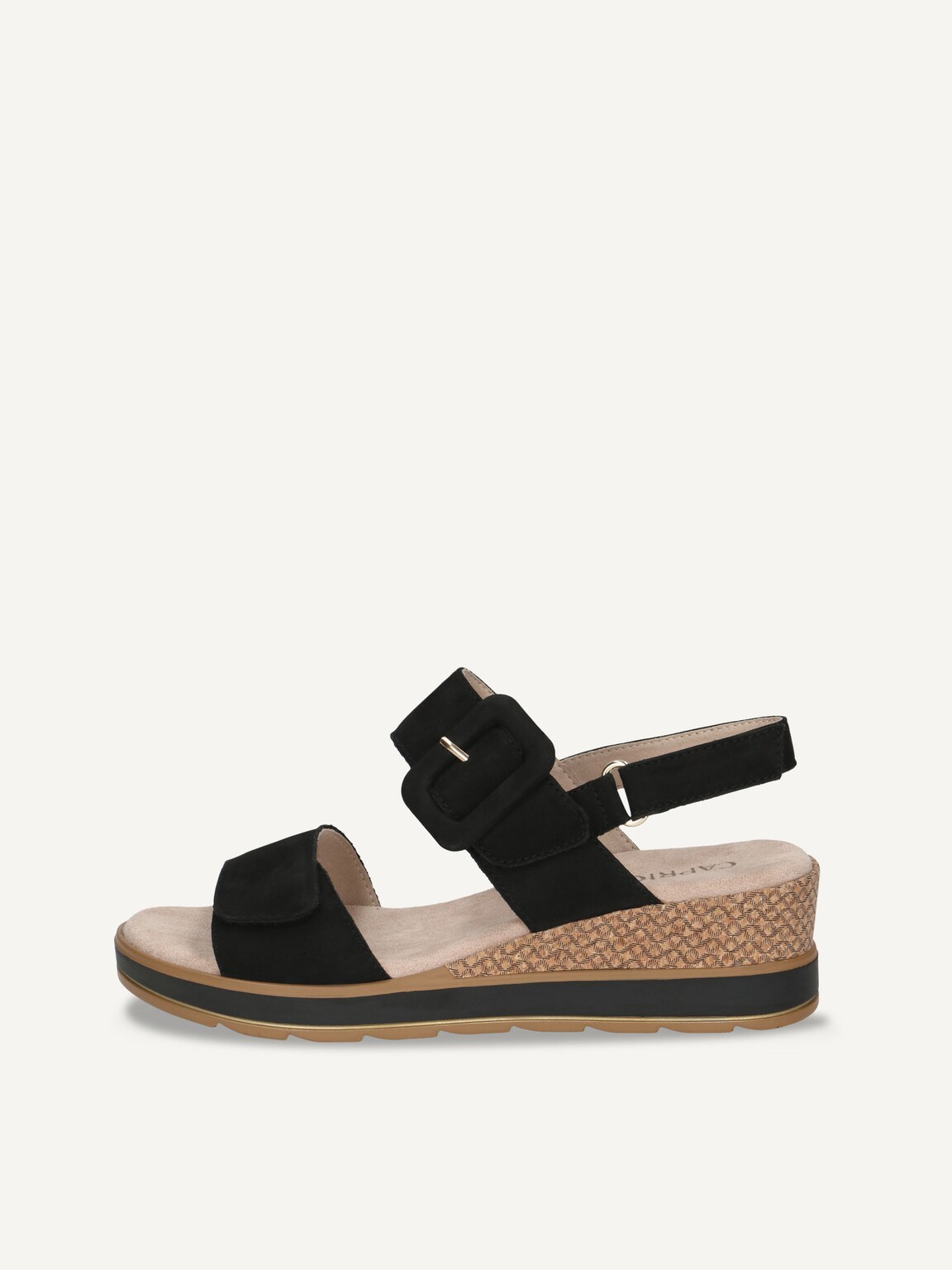 Caprice, Leather Heeled sandal - black BLACK NUBUC, image 2 of 5