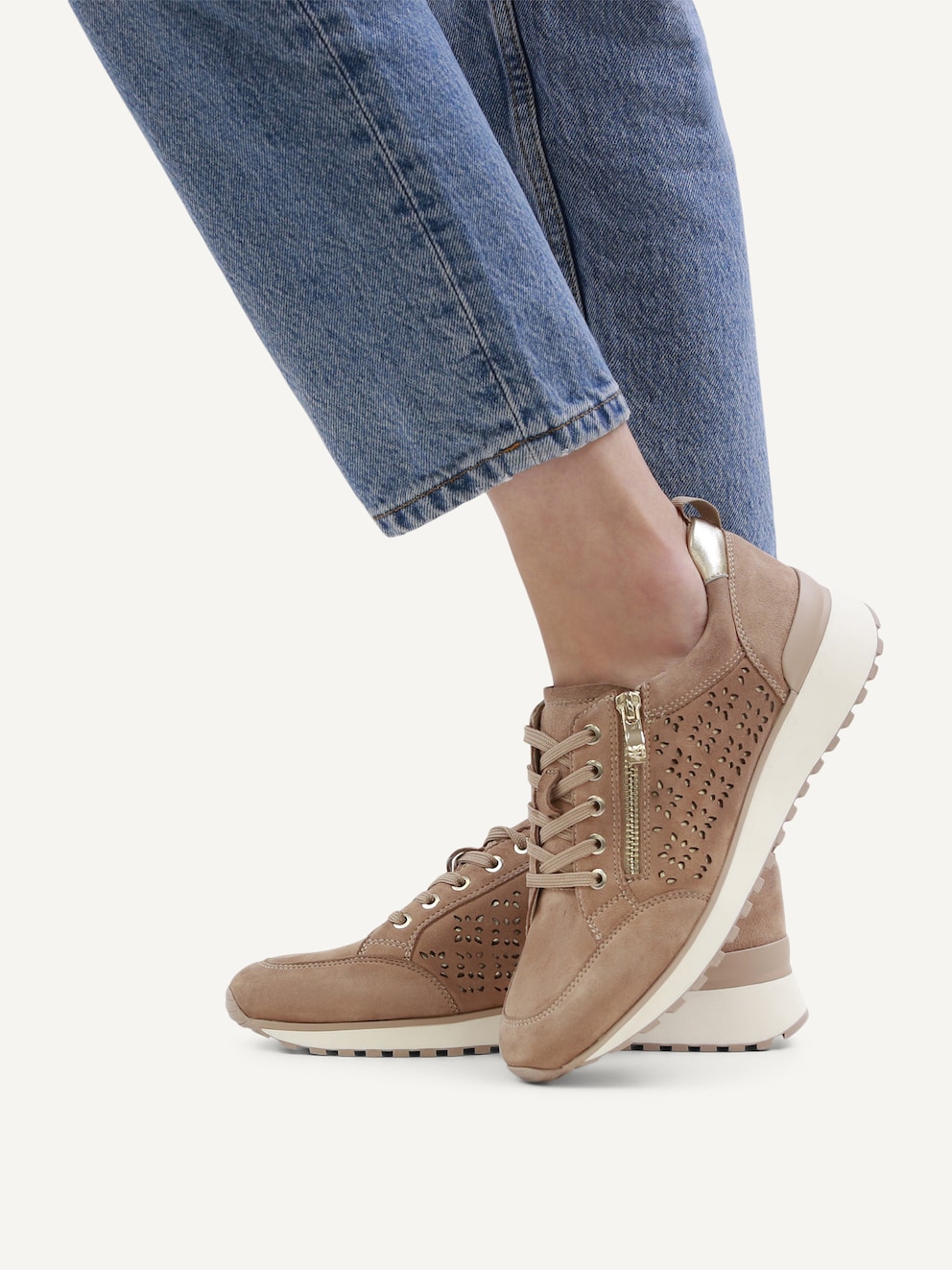 Caprice, Basket en cuir - beige SAND COMB, image 2 sur 6