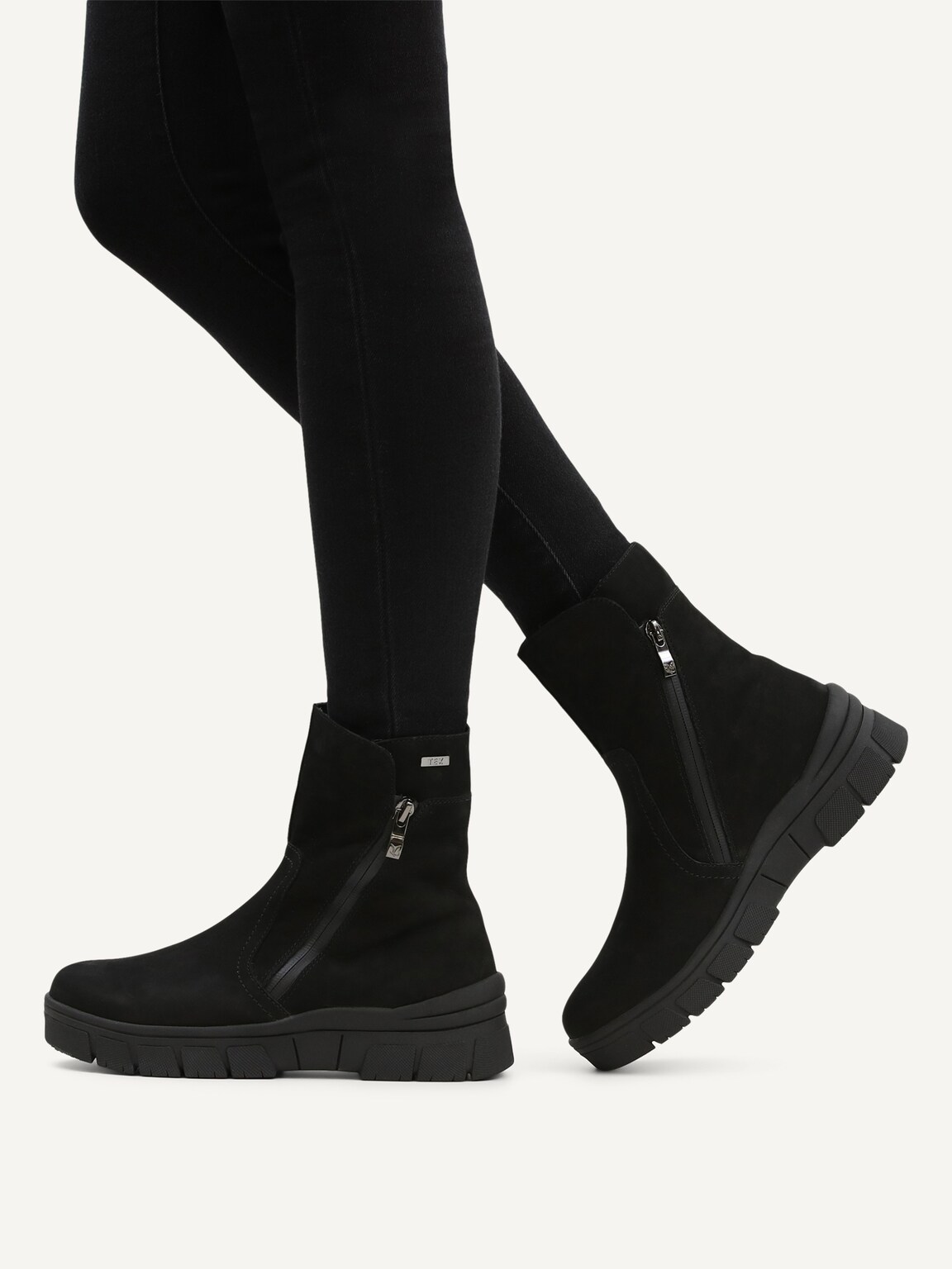 Caprice, Leather Bootie - black warm lining BLACK NUBUC, image 2 of 6