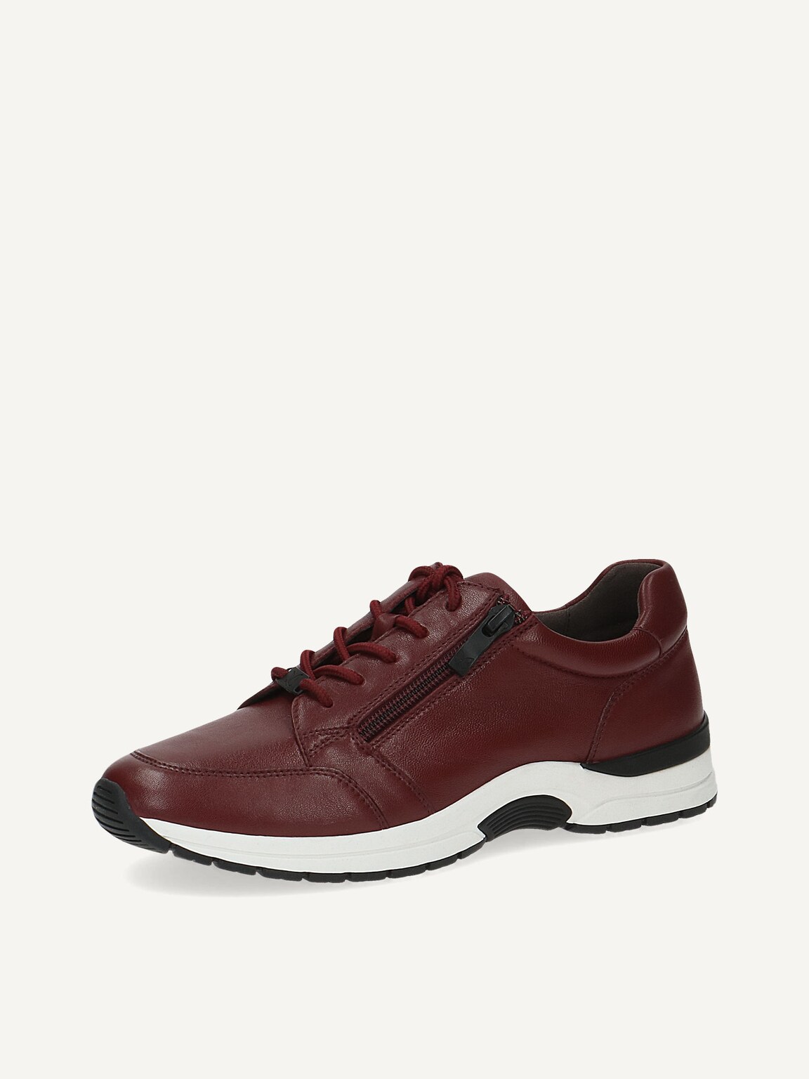 Caprice, Leather Sneaker - red BORDEAUX NAPPA, image 1 of 5