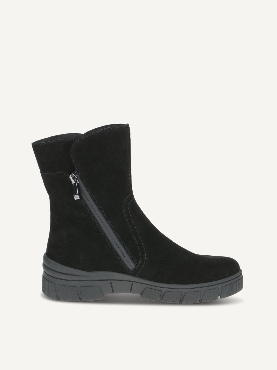 Caprice, Leather Bootie - black warm lining BLACK NUBUC, image 4 of 6