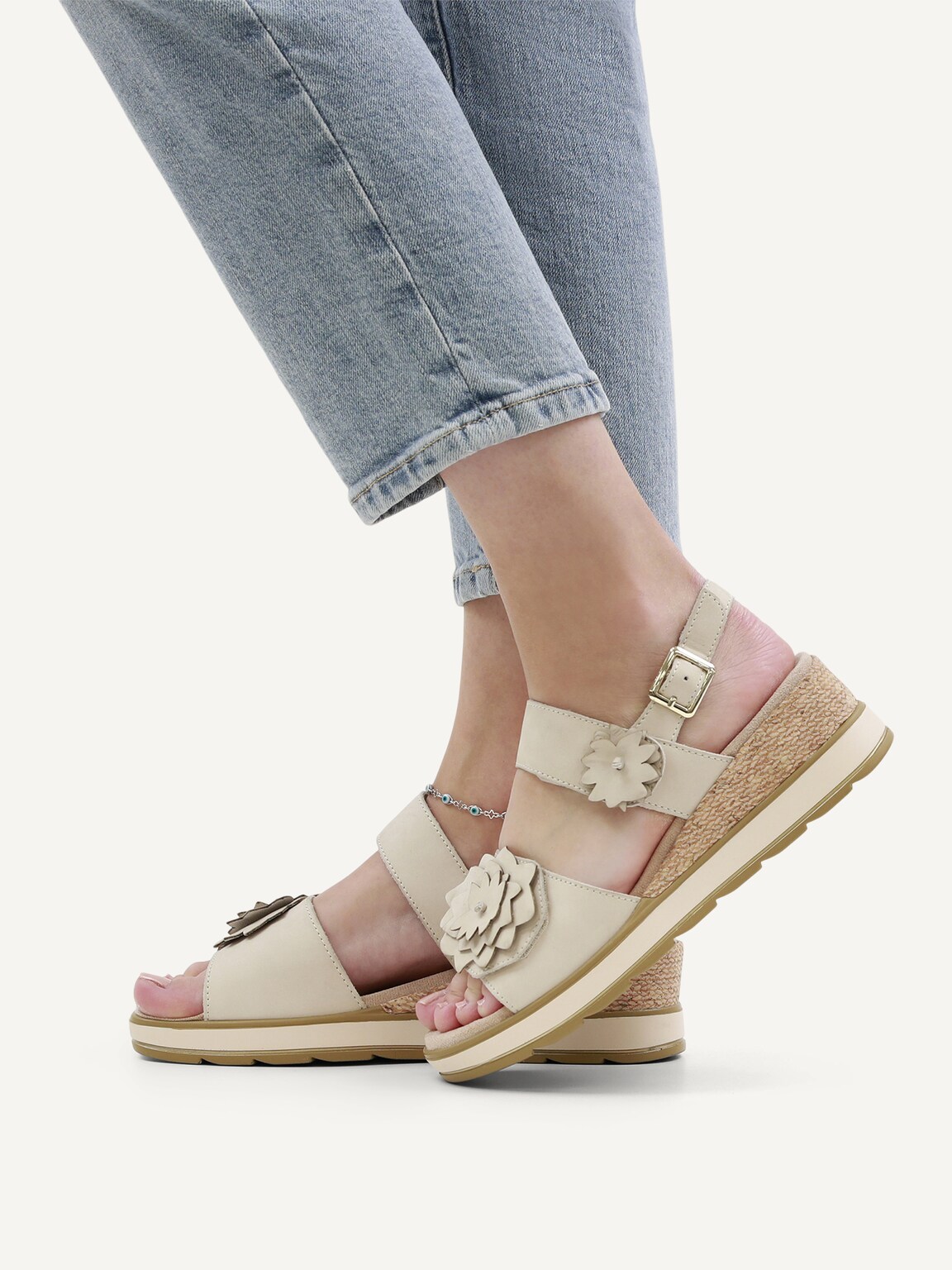 Caprice, Leather Sandal - white SNOW NUBUC, image 2 of 6