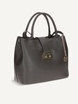 Selected, Caprice, Leather Handbag - brown DK BROWN NAPPA