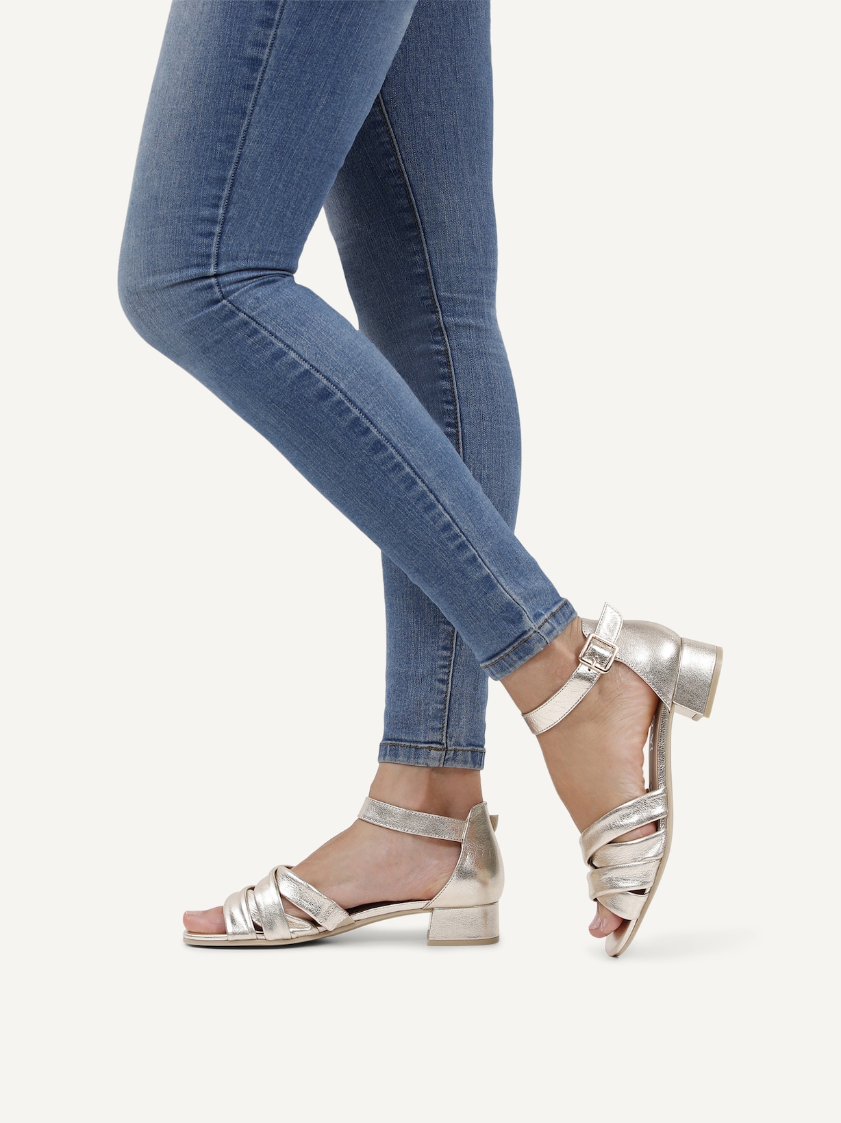 Caprice, Ledersandalette - metallic PLATIN METAL., Bild 2 von 6