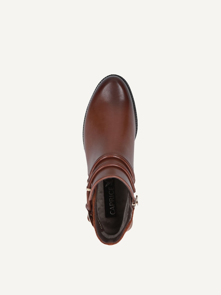 Caprice, Bottine en cuir - marron COGNAC COMB, image 4 sur 5