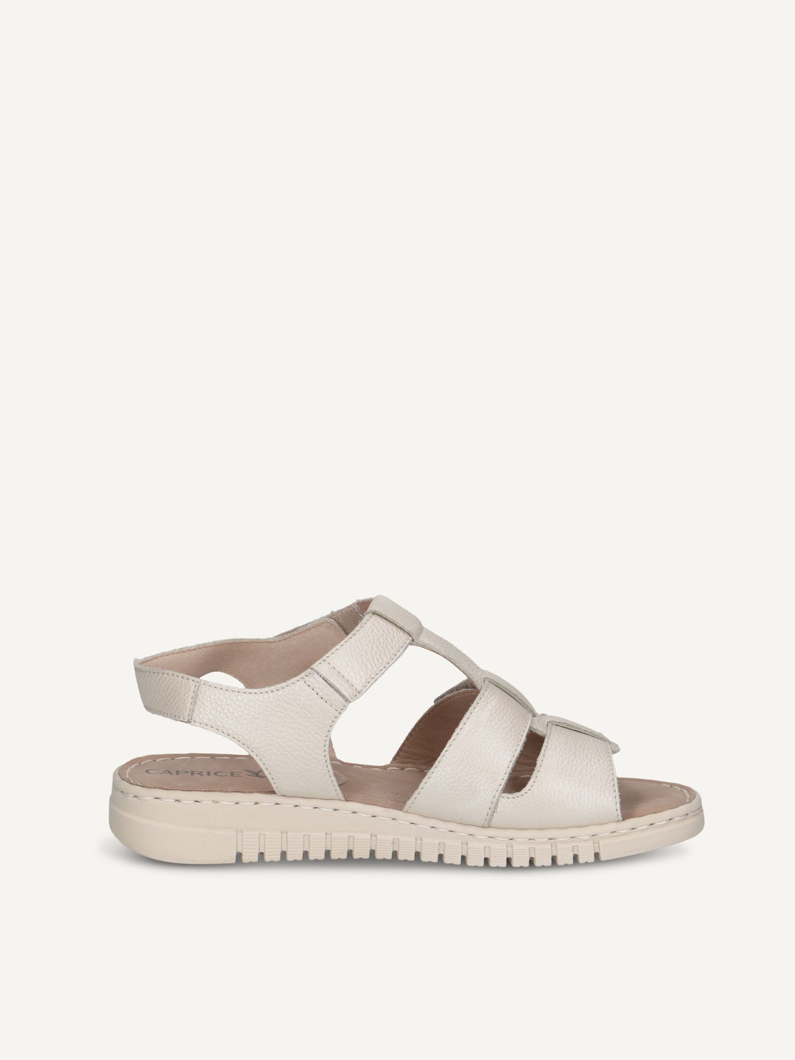Caprice, Leather Heeled sandal - white PEARL PERLATO, image 3 of 5