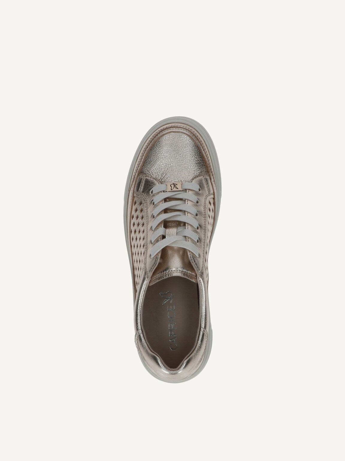 Caprice, Leather Sneaker - metallic PLATIN METAL., image 6 of 6