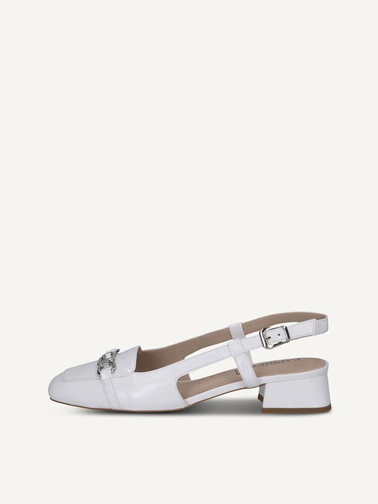 Caprice, Leather sling pumps - white WHITE NAPLAK, image 3 of 6
