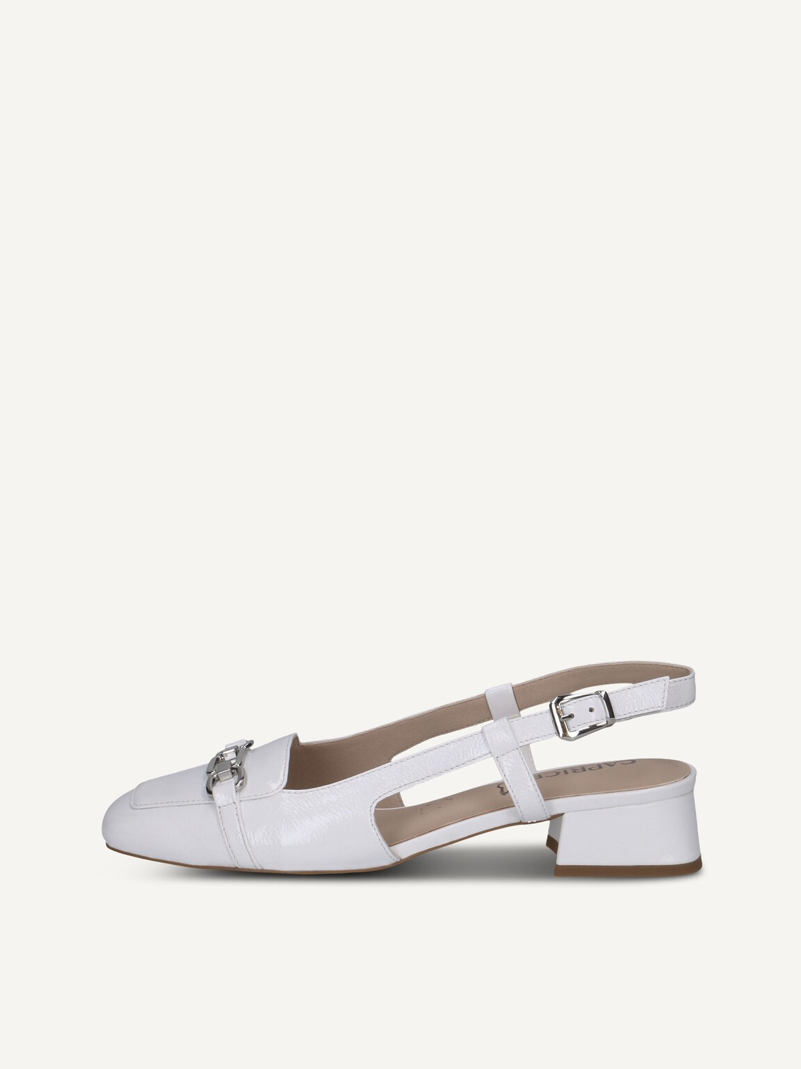 Caprice, Leather sling pumps - white WHITE NAPLAK, image 3 of 6