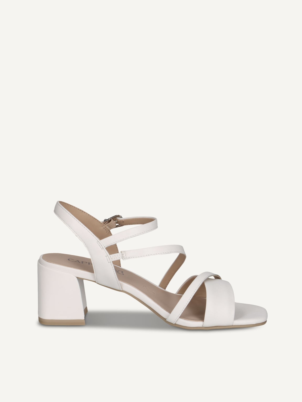 Caprice, Leather Heeled sandal - white WHITE NAPPA, image 3 of 5