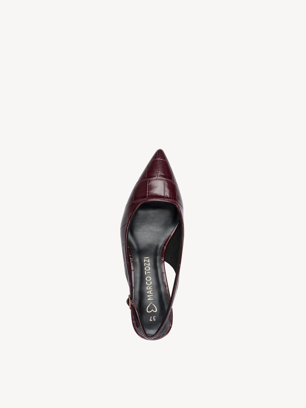 Marco Tozzi, Lodičky - červená BORDEAUX CROCO, obrázek 5 z 6