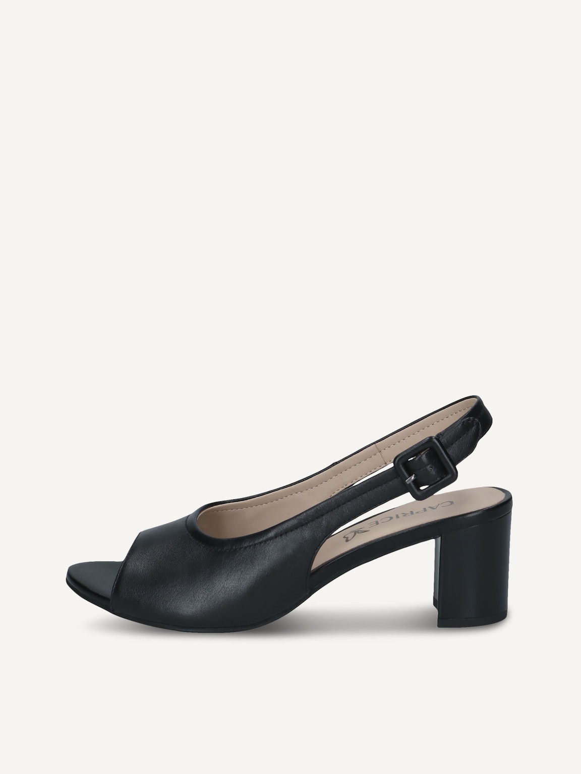 Caprice, Leather Heeled sandal - black BLACK NAPPA, image 2 of 5