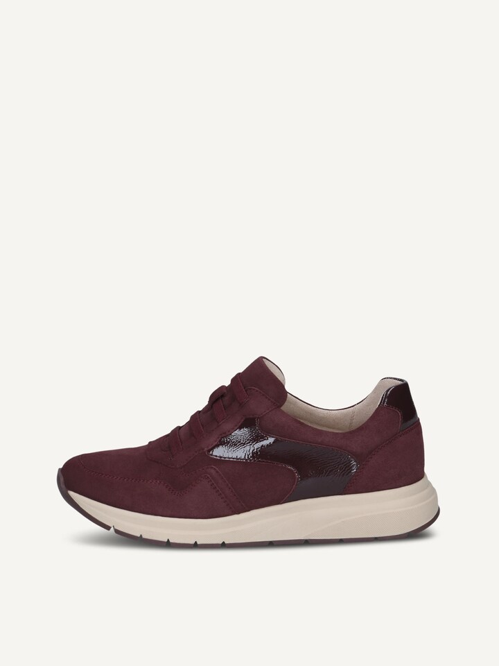 Caprice, Basket en cuir - rouge BORDEAUX COMB