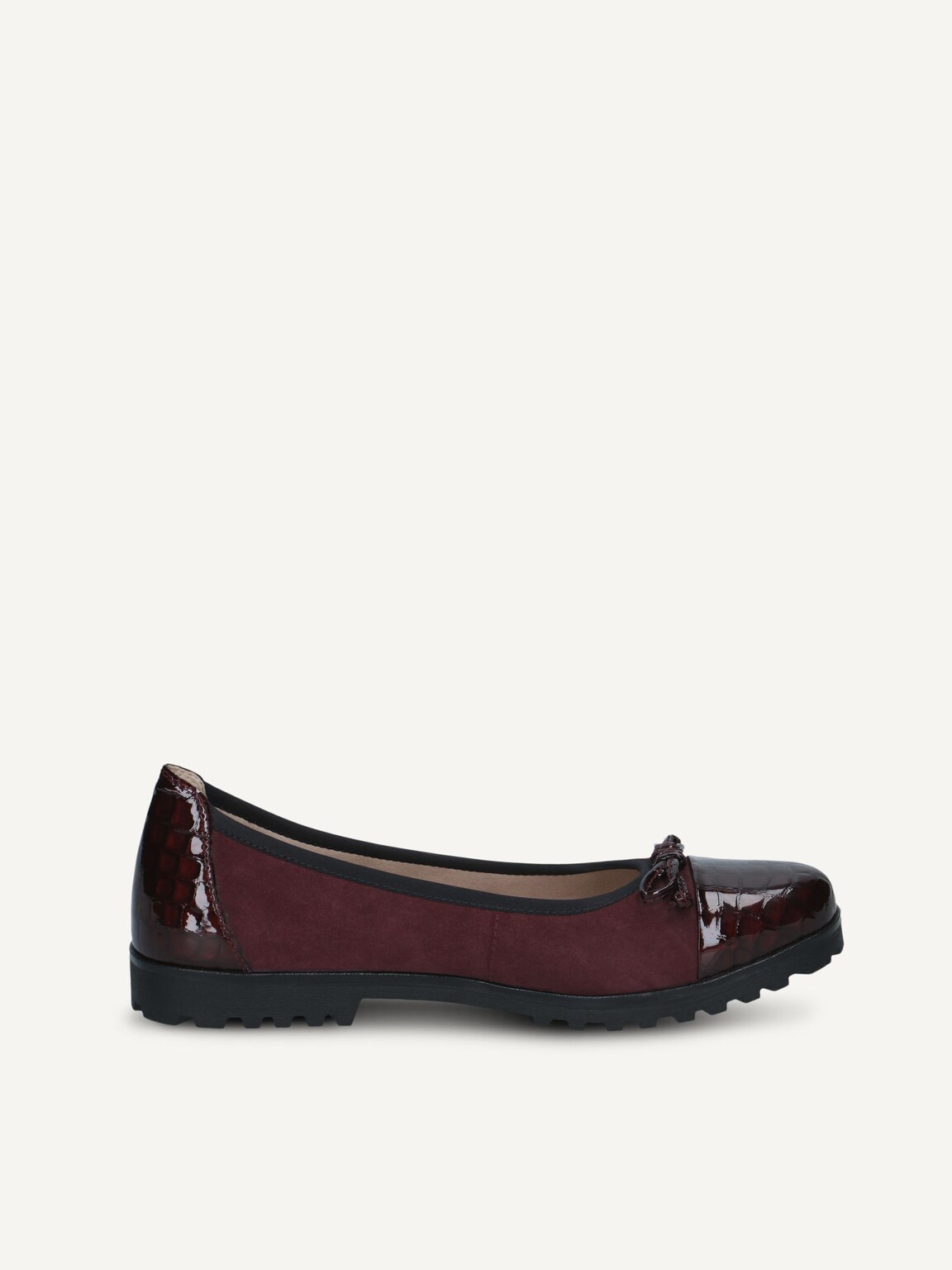 Caprice, Leather Ballerina - red BORD.CROCO COM, image 3 of 5