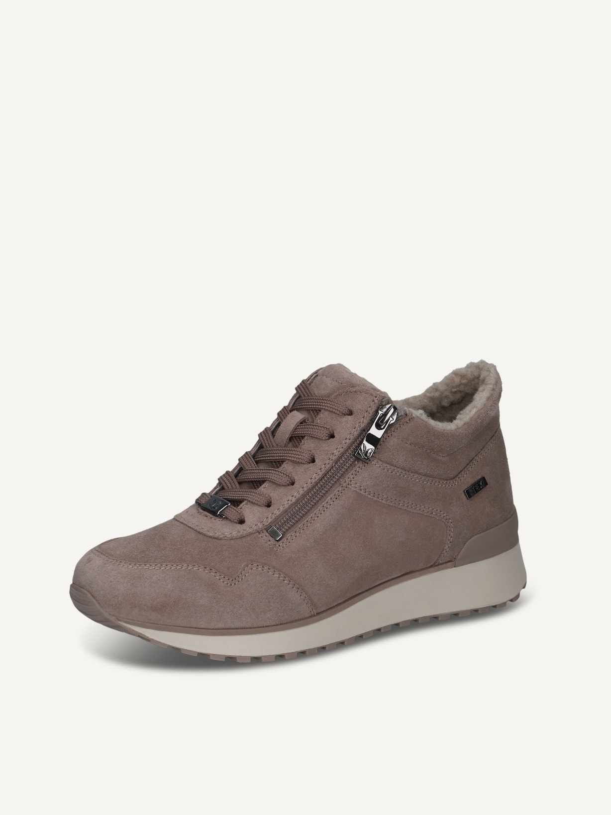 Caprice, Leather Sneaker - brown warm lining TAUPE SUEDE, image 3 of 6