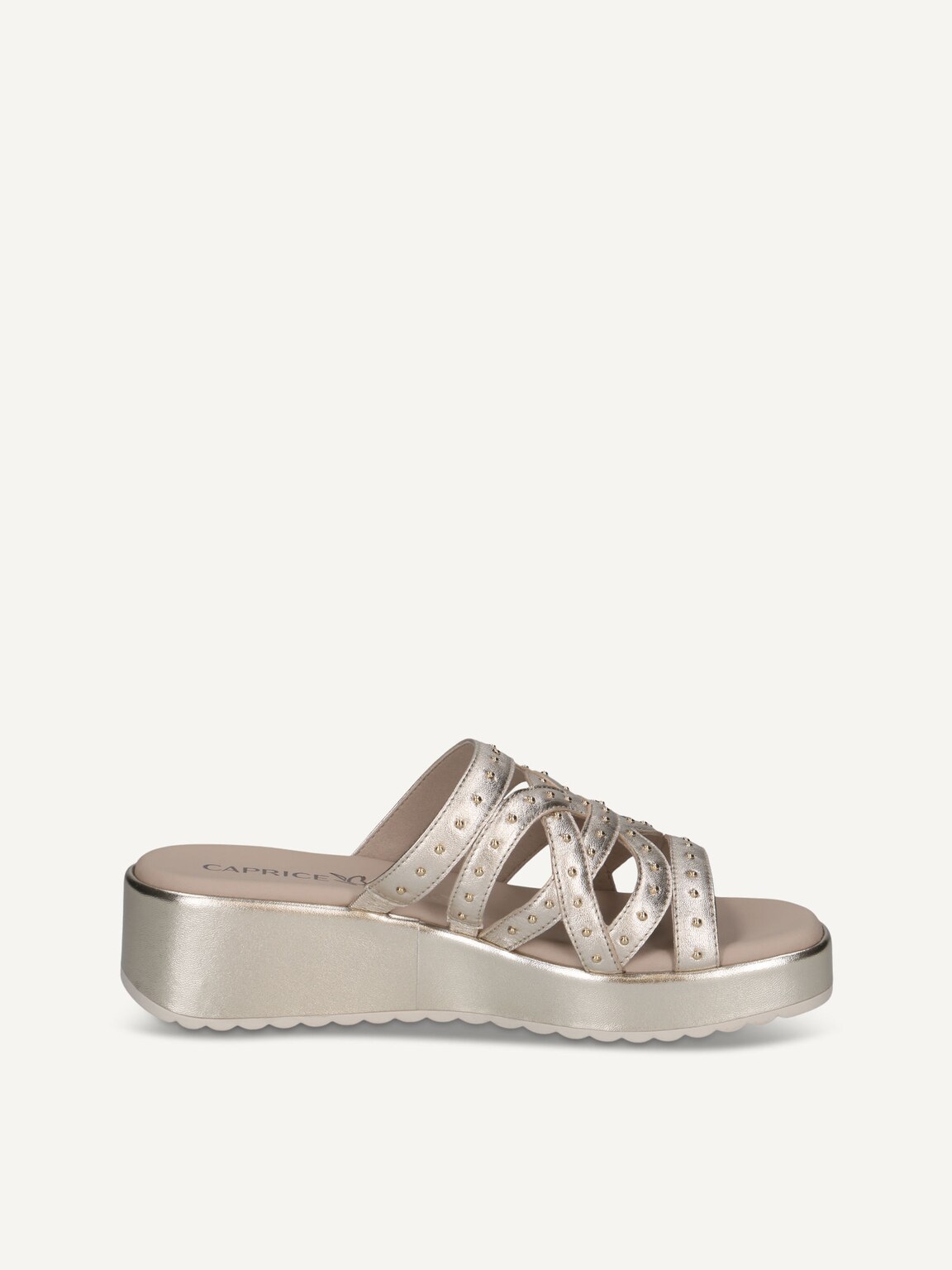 Caprice, Leather Mule - metallic LT.GOLD METAL., image 3 of 5