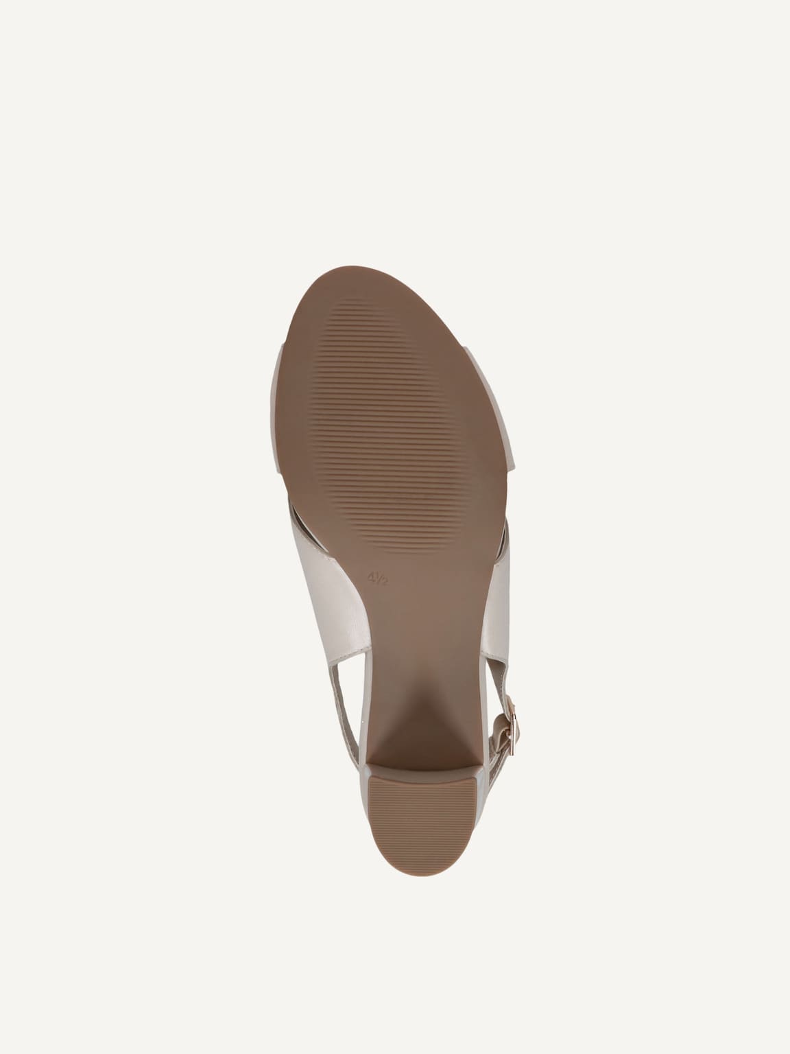 Caprice, Leather Heeled sandal - beige CREAM PERLATO, image 4 of 5